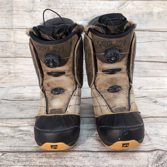 Rome SDS Memphis BOA Snowboard Boots Tan/Black Fur Lined – Women’s Size 7 - Picture 1 of 8